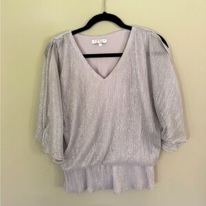 Chause silver shimmer and sparkle blouse size M